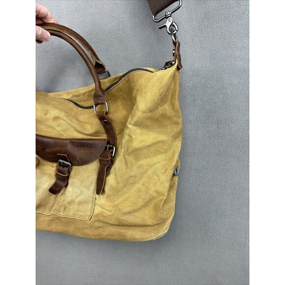 NEWHEY Water Resistant Canvas & Leather Duffel Travel Overnight Weekend Bag - Picture 2 of 14